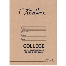 Treeline A4 College Exercise Book - 72 page Unruled 